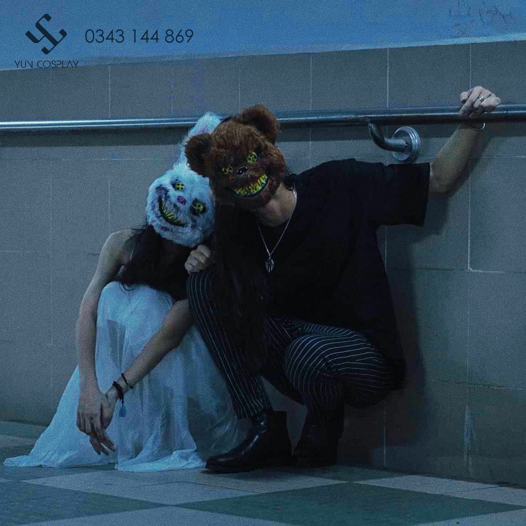 Mặt nạ gấu thỏ kinh dị hóa trang Halloween