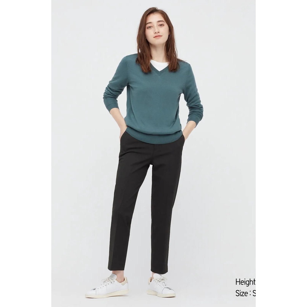 Quần tây UNQL form 9 tấc bảng lưng thun đen, không dây kéo
