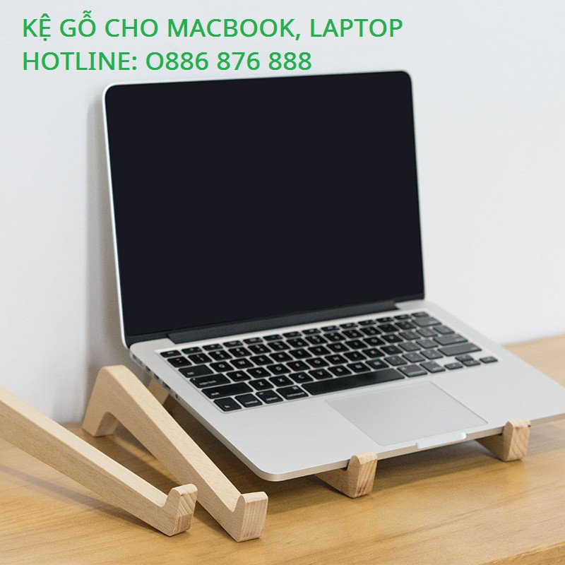 Kệ Gỗ Cho Laptop, Giá Kệ Macbook Bằng Gỗ Thông Đơn Giản, Tinh Tế