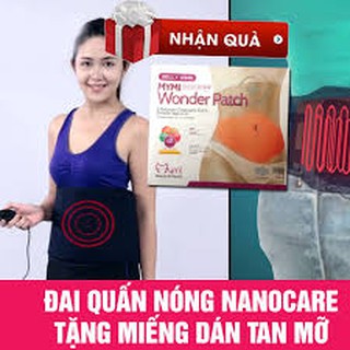 Đai quấn nóng sinh nhiệt chạy điện tặng 1 hộp 5 miếng dán tan mỡ bụng Wonder Patch