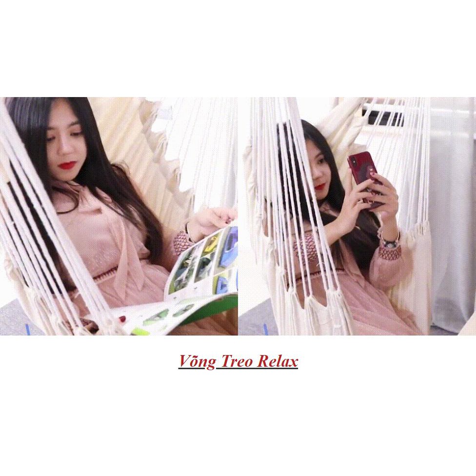 Võng Treo Relax 1 người tặng Móc treo, Gối lót, Kê cổ U - HanruiOffical