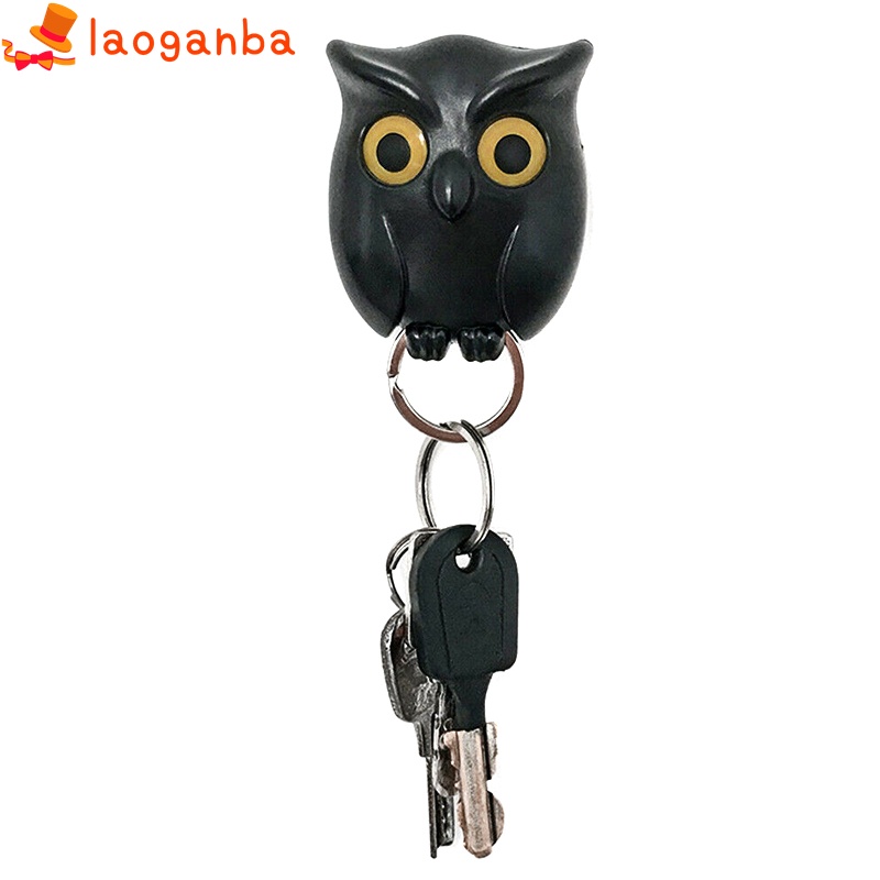 Black Night Owl Wall Key Holder Hanging Hook Keep Keychains Key Ring for Home | BigBuy360 - bigbuy360.vn