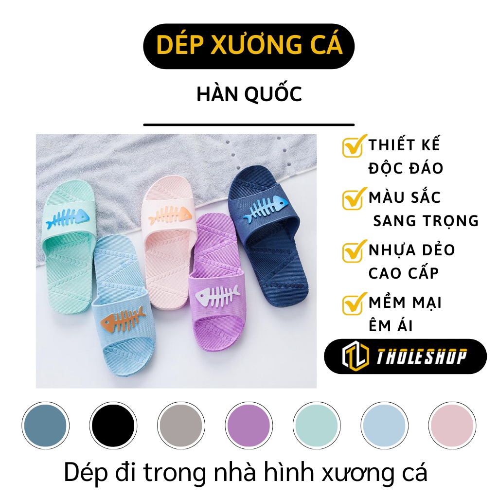 Dép Đi Trong Nhà - Dép Quai Ngang Hình Xương Cá Đáng Yêu, Mềm Mại Và Êm Ái 8869