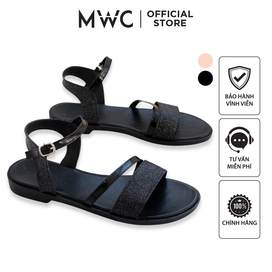 Giày MWC 2883 - Giày Sandal Đế Bệt, Giày Sandal 2 Quai Cách Điệu Đế Bệt Siêu Hot