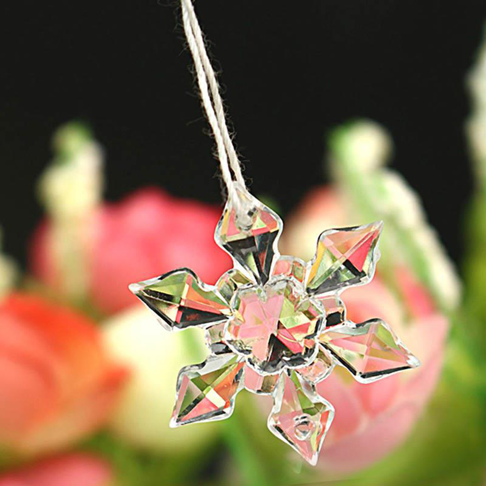 Set 10 / 20 Bông Tuyết Giả Bằng Nhựa Trong Suốt Trang Trí Giáng Sinh