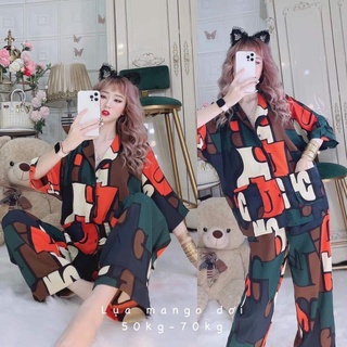 PIJAMA lụa mango lập thể CAO CẤP