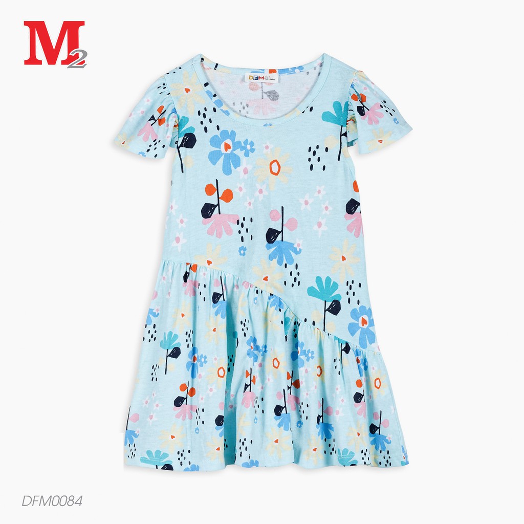 Váy bé gái mùa hè cộc tay họa tiết hoa cho bé từ 3 - 10 tuổi DFM0084 Thời trang M2