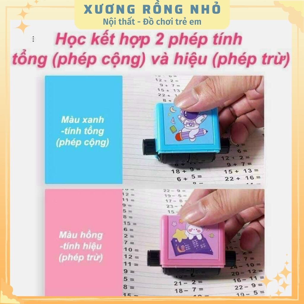 Con lăn toán học, máy tạo, máy in phép tính cộng trừ nhân chia ngẫu nhiên thông minh dành riêng cho bé