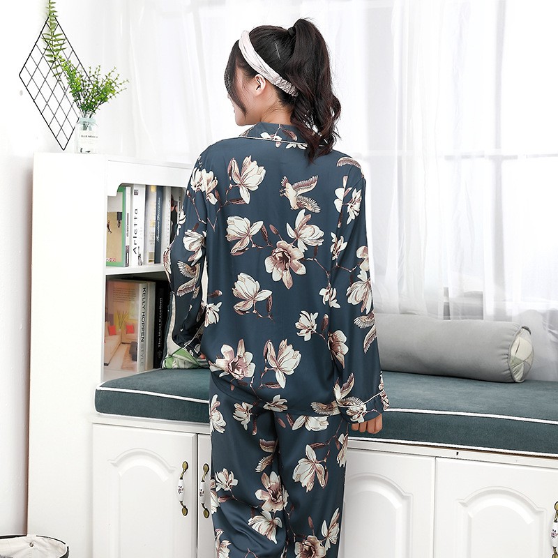 Bộ Đồ Ngủ Dài Tay In Họa Tiết Xinh Xắn Cho Nữ