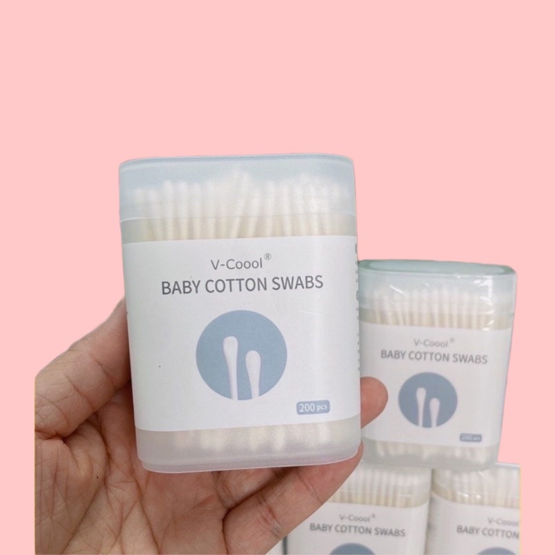 Tăm bông VCool cho trẻ em từ sơ sinh hộp 200 que - SHOP MẸ MIN