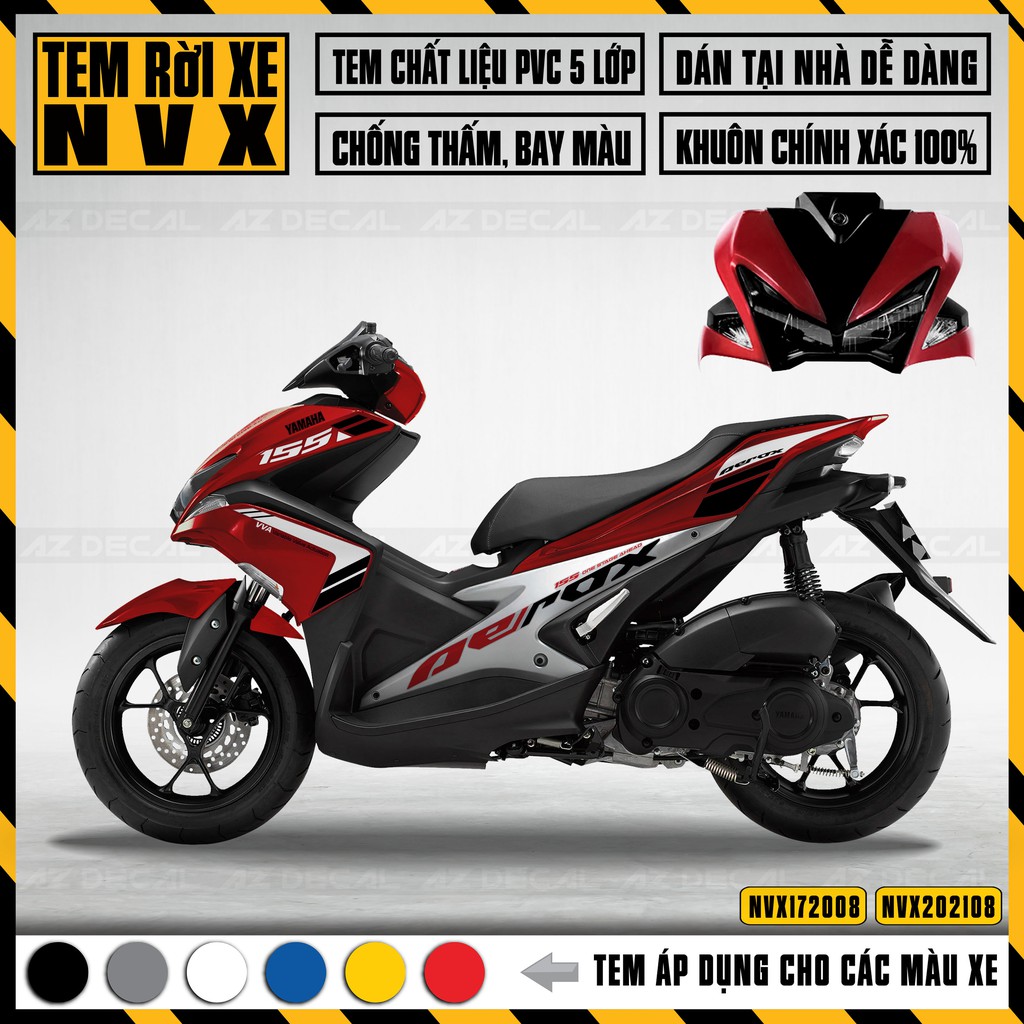 Tem Aerox Dán Xe NVX 125-155 Chọn Màu | NVX08 | Tem Rời Chất Liệu Decal Chống Nước, Bền Màu Cho NVX V1 Và V2