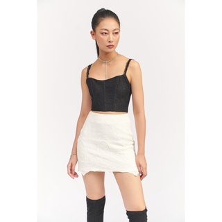 Áo croptop dáng corset ôm màu đen spice - devons studio