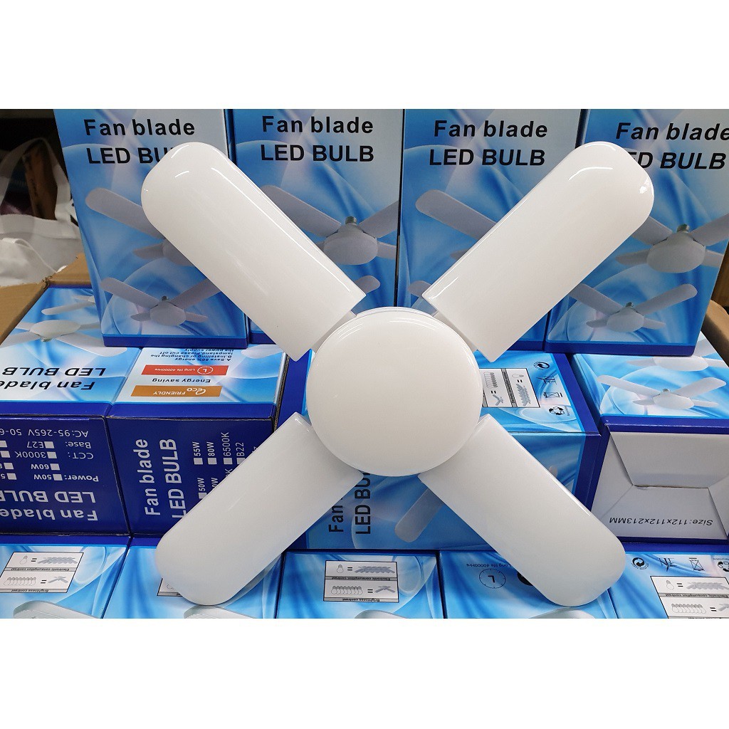 Bóng đèn LED cánh quạt xếp ánh sáng trắng - Bóng đèn led hình 4 cánh quạt 65w siêu sáng - Bảo hành 12 tháng | BigBuy360 - bigbuy360.vn