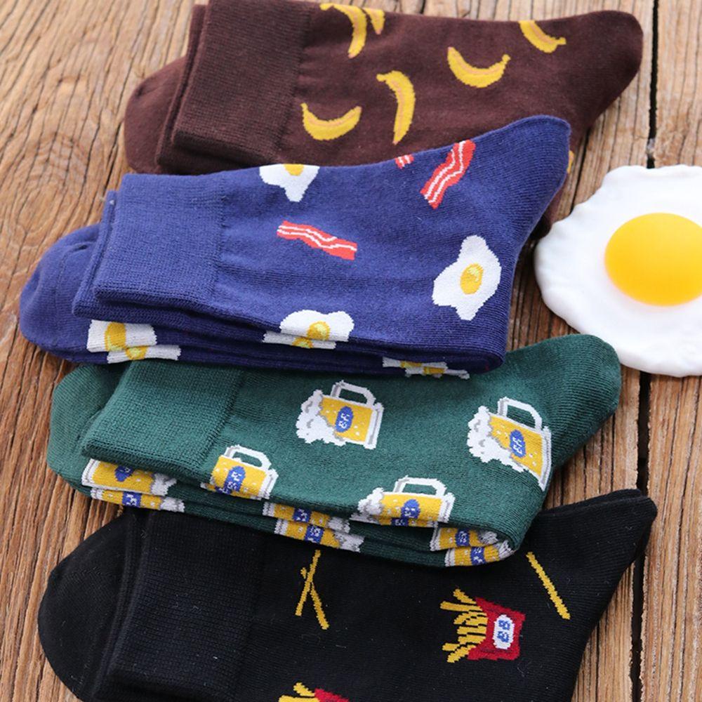 Vớ Cotton Họa Tiết Trái Cây Hoạt Hình Phong Cách Retro Thời Trang Unisex