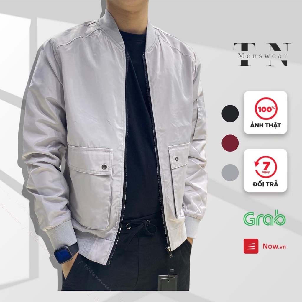 Áo Khoác Nam Dáng Bomber Chất Liệu Vải Gió Đa Năng Dáng Hàn Quốc Chống Nắng Cản Gió Tốt 3 Màu Đen Ghi Đỏ - Hàng mớ