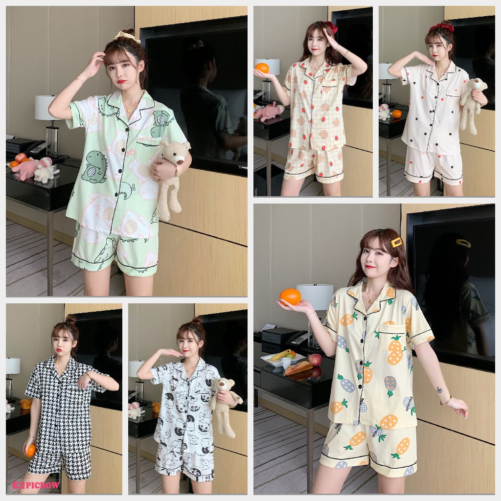 Đồ Bộ Pijama Cộc Mặc Nhà, Bộ Ngủ Cộc Nhiều Màu Xinh Xắn Nhẹ Nhàng CCCP10