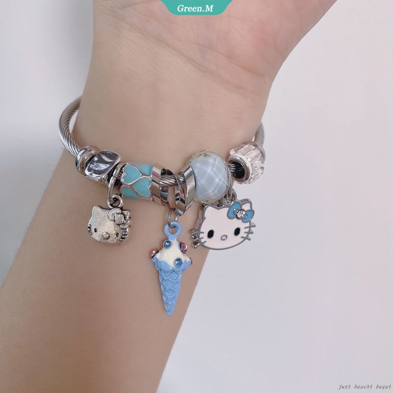 Cartoon Anime Beaded Bracelet Ladies New Spice Girl Crystal Kt Cat Girlfriend Jewelry Fashion Personality Anime Cute Bracelet Women