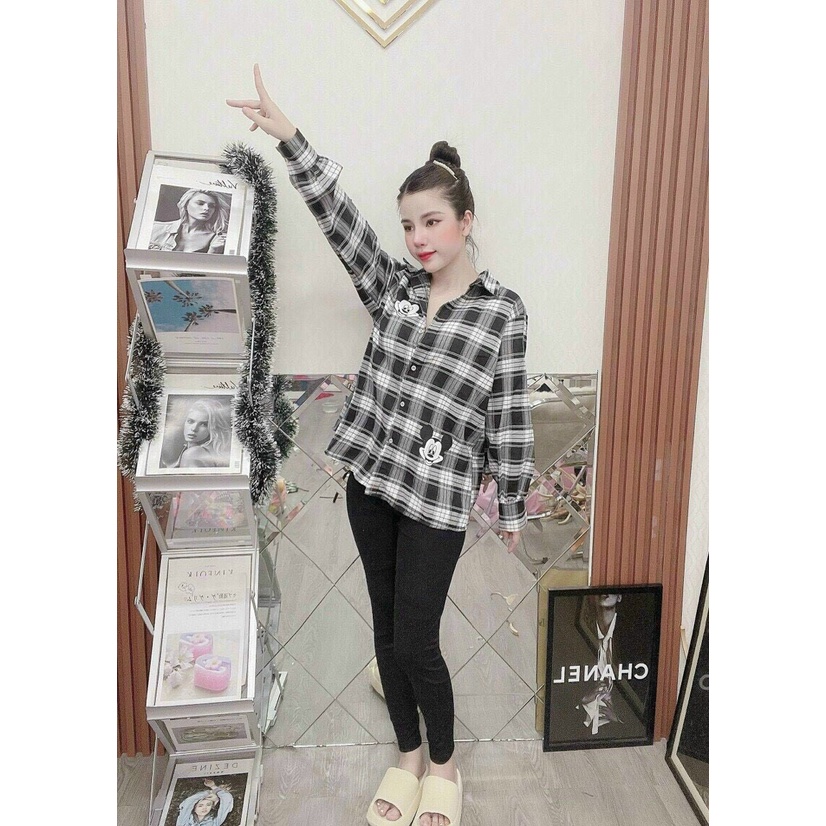 sét bộ áo sơ mi sọc kẻ caro dài tay hot