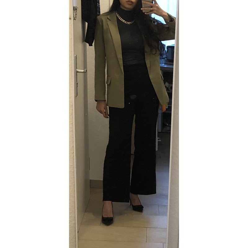 Đức - Blazer H&amp;M sale auth new tag cao cấp chính hãng 2 hai lớp có lót độn vai áo vest vét khoác công sở form dài sẵn