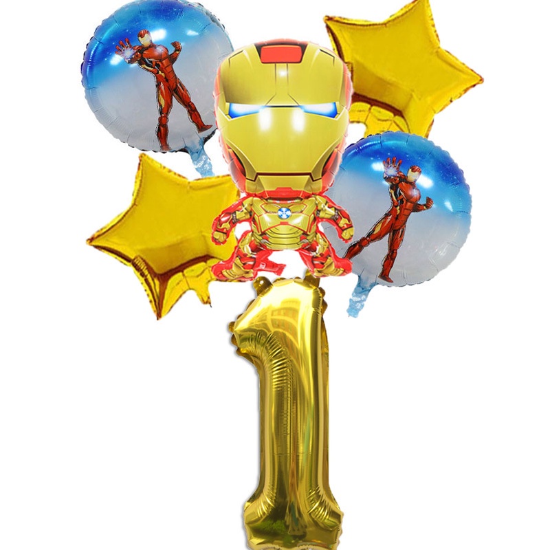 DISNEY Set 6 Bong Bóng Lá Nhôm Hình Người Nhện Kích Thước 32 Inch Trang Trí Tiệc Cho Bé