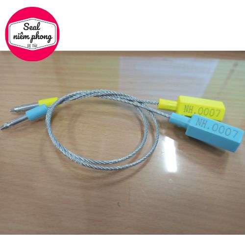 COMBO 10 cái Seal niêm phong cáp thép, seal kẹp chì khóa cửa xe container dài 30cm, đã IN SERI KHÔNG TRÙNG SỐ