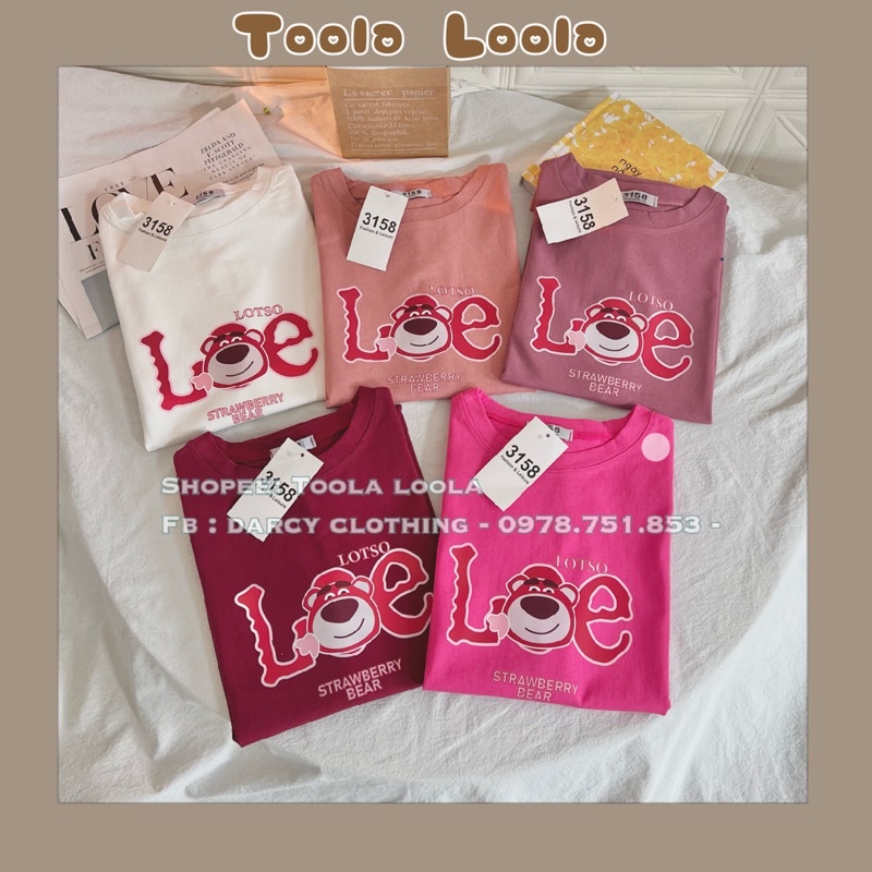 áo thun 3158 ✨ FREESHIP ✨ Gấu hồng LEE áo thun cotton khô nam nữ