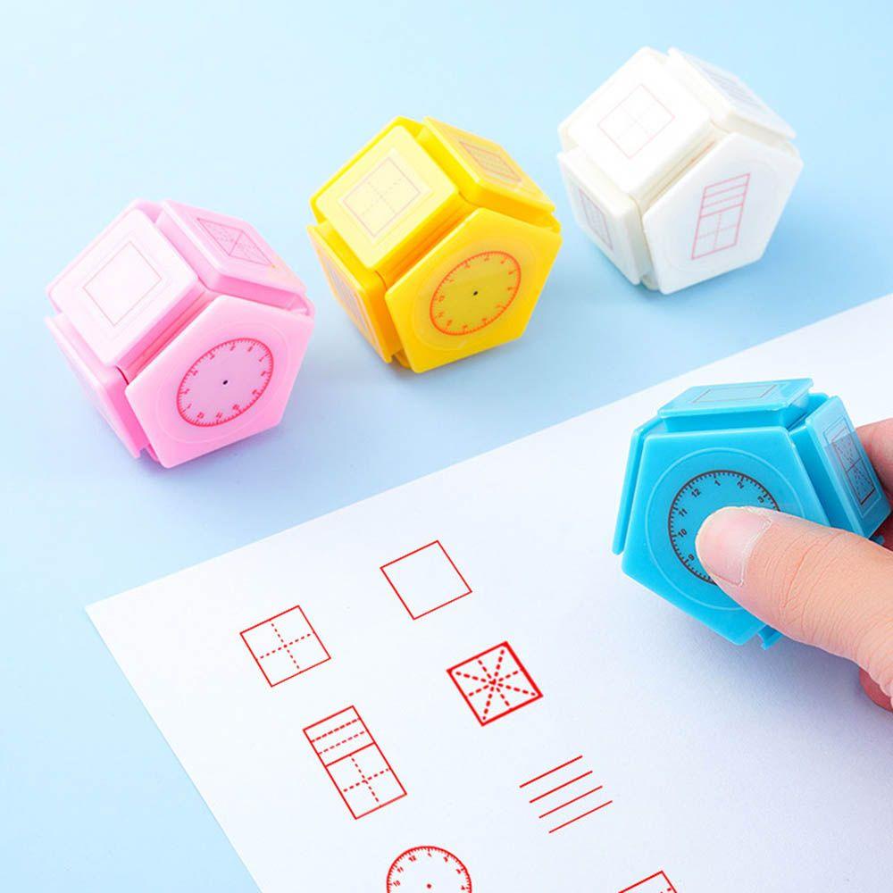 Con Dấu Hình Đồng Hồ Màu Cầu Vồng Giáo Dục Sớm Cho Bé