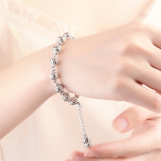 Vòng tay nữ bạc bí ngô bi rỗng tròn 8ly giá sỉ ma bạc s925 bán chạy thời trang hàn quốc SPB-LT115 | BigBuy360 - bigbuy360.vn