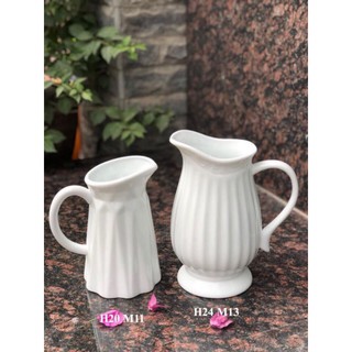 Lọ hoa gốm sứ trắng men lạnh - Bát Tràng