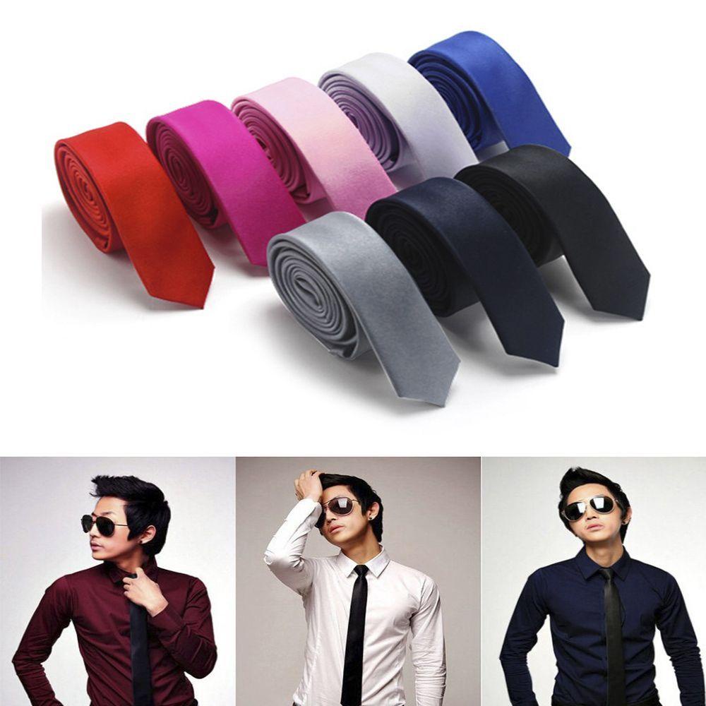 Anemone Cà Vạt Bản Hẹp Màu Trơn Phong Cách Cổ Điển Thời Trang Dự Tiệc