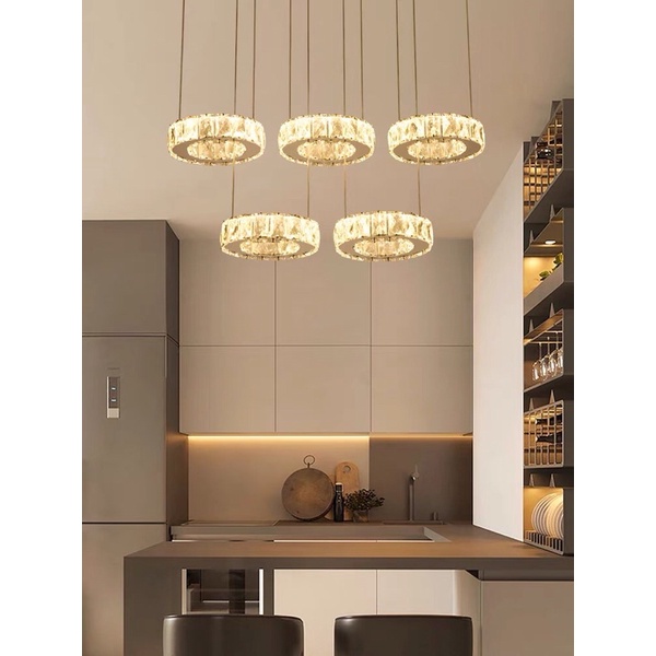 [GIẢM SÂU DEAL SỐC][Đèn Thả 5 Vòng Tròn Trang Trí Nội Thất Có Bảo Hành]