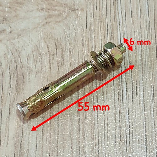 Bộ 10 Con Tắc Kê Nở Sắt (Tắc Kê Bê Tông) 6 x 55mm