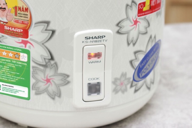 Nồi cơm điện Sharp 1.8 lít KS-N182ETV - Chính Hãng Lòng nồi cơm điện Sharp bằng hợp kim nhôm chống dính bền | BigBuy360 - bigbuy360.vn