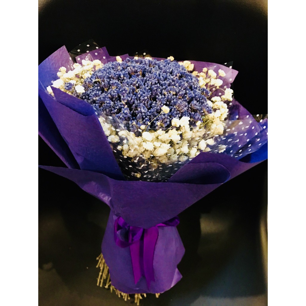Bó hoa lavender gói lớn tím
