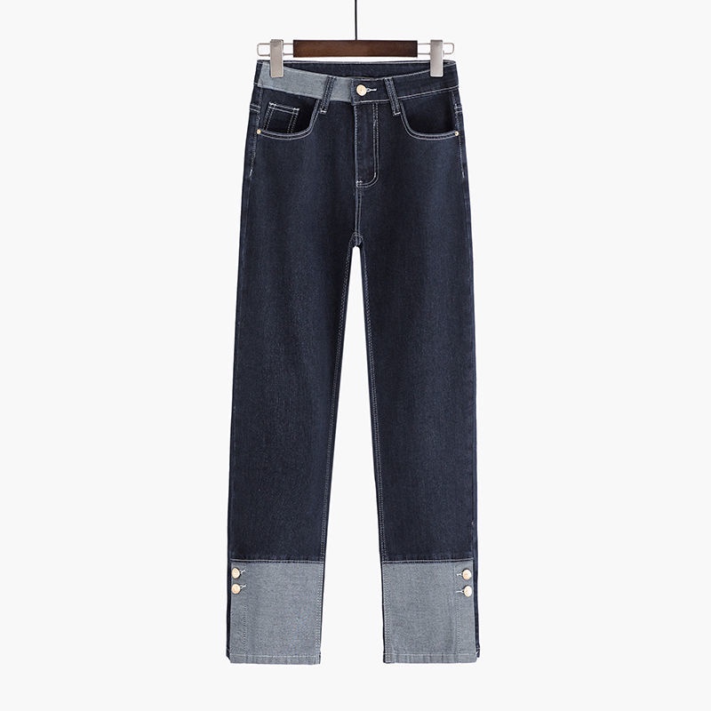 Áo sơ mi dáng ôm + Quần jean dài phong cách mùa thu 2022