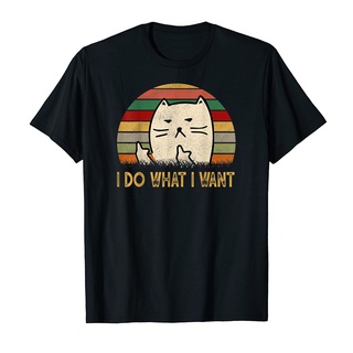 Áo thun cotton unisex htfashion in hình vintage i do what i want cat lovers-9305