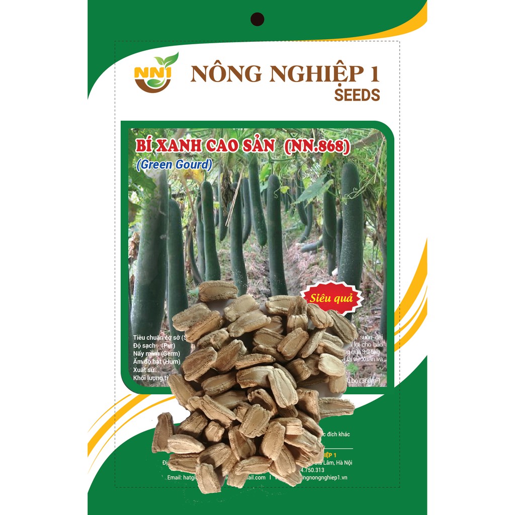 HẠT GIỐNG BÍ XANH CAO SẢN (N.868) gói 2gam 80 hạt