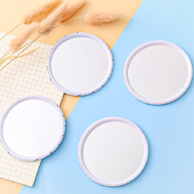 Gương trang điểm bỏ túi hình tròn họa tiết hoạt hình đáng yêu tiện lợi