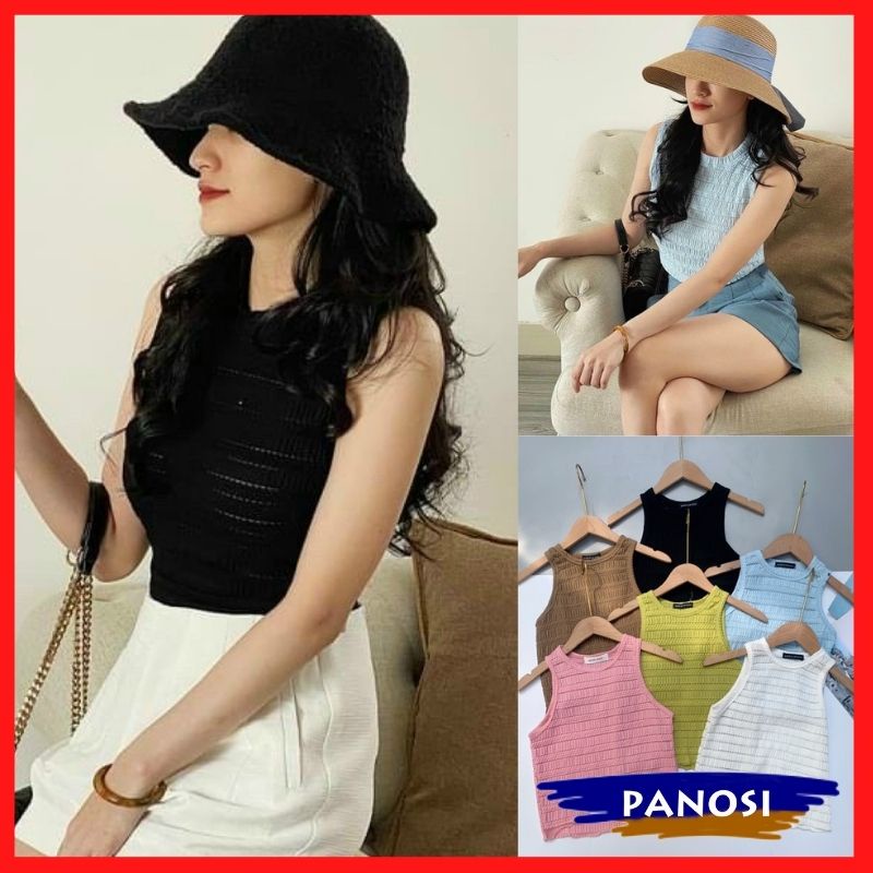 Áo ba lỗ nữ dáng croptop chất xốp mềm co giãn PANOSI - A652