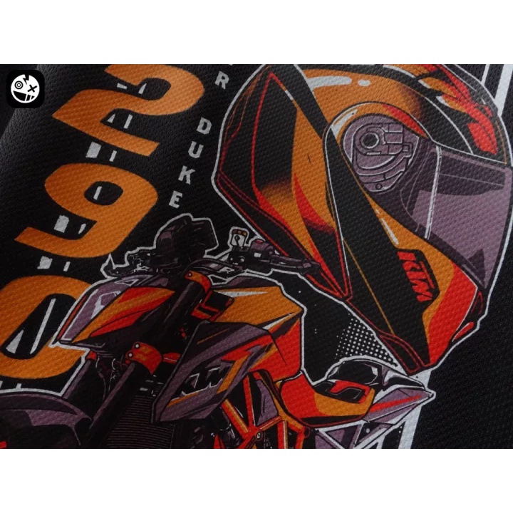 Áo thun nam UMAD racing boy KING DRAG V.1 phản quang cổ tròn tay ngắn màu đen có size 100kg mẫu Biker xe độ, xe đua rcb
