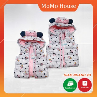 Áo Phao Cho Bé Gái Minnie Mũ Nơ Siêu Mềm Nhẹ