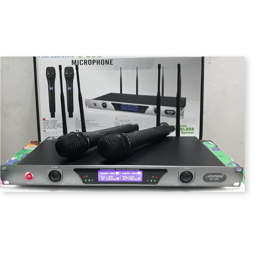 [GIẢM 50%] Mua Ngay Bộ Micro Không Dây Cao Cấp  BOOS MT-990 ( UHF) Micro  Karaoke Chuyên Dụng, Loại 4 Râu,Bắt Sóng Tốt ,