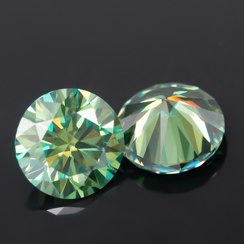 Phụ Kiện Kim Cương Màu Vàng / Xanh Lá VVS1 Moissanite