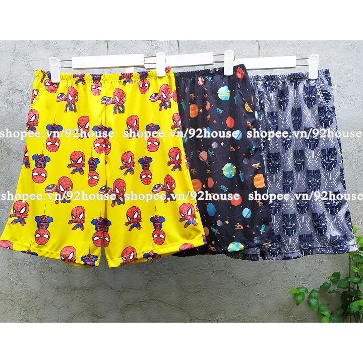 Quần đùi thun unisex mặc nhà hoạt hình cute nhiều mẫu Quần short lửng cartoonnam nữ đều mặc được đồ nhóm đi biển
