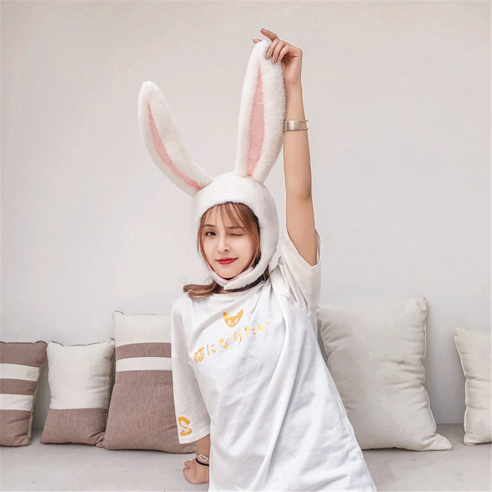 Mũ giữ ấm thiết kế phối tai thỏ đáng yêu dành cho nữ