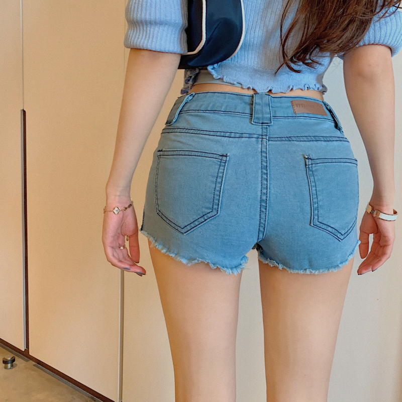 quần ngắn dành cho nữ Jeans Denim Lưng Cao Thời Trang Hàn