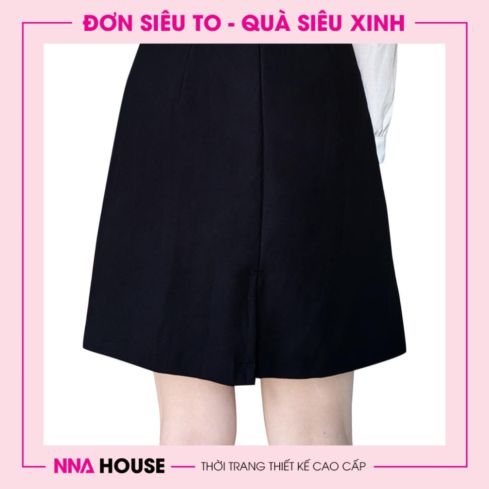 Váy đầm cổ sơ mi dài tay, đầm midi đen trắng - Váy nữ sinh đầm học sinh Polo cổ bẻ đi làm đi chơi NNAHOUSE Mã NA218 | BigBuy360 - bigbuy360.vn