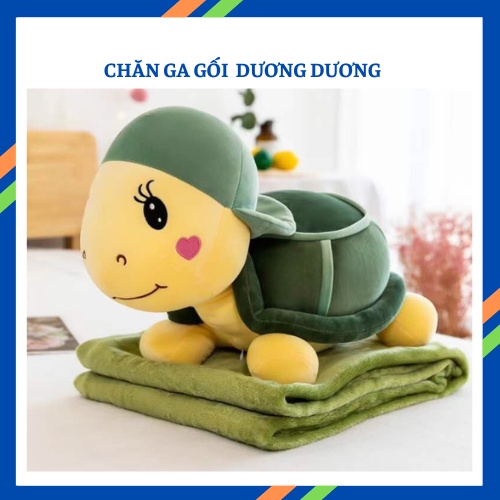 Bộ chăn kèm gấu bông Rùa xanh 2 in 1
