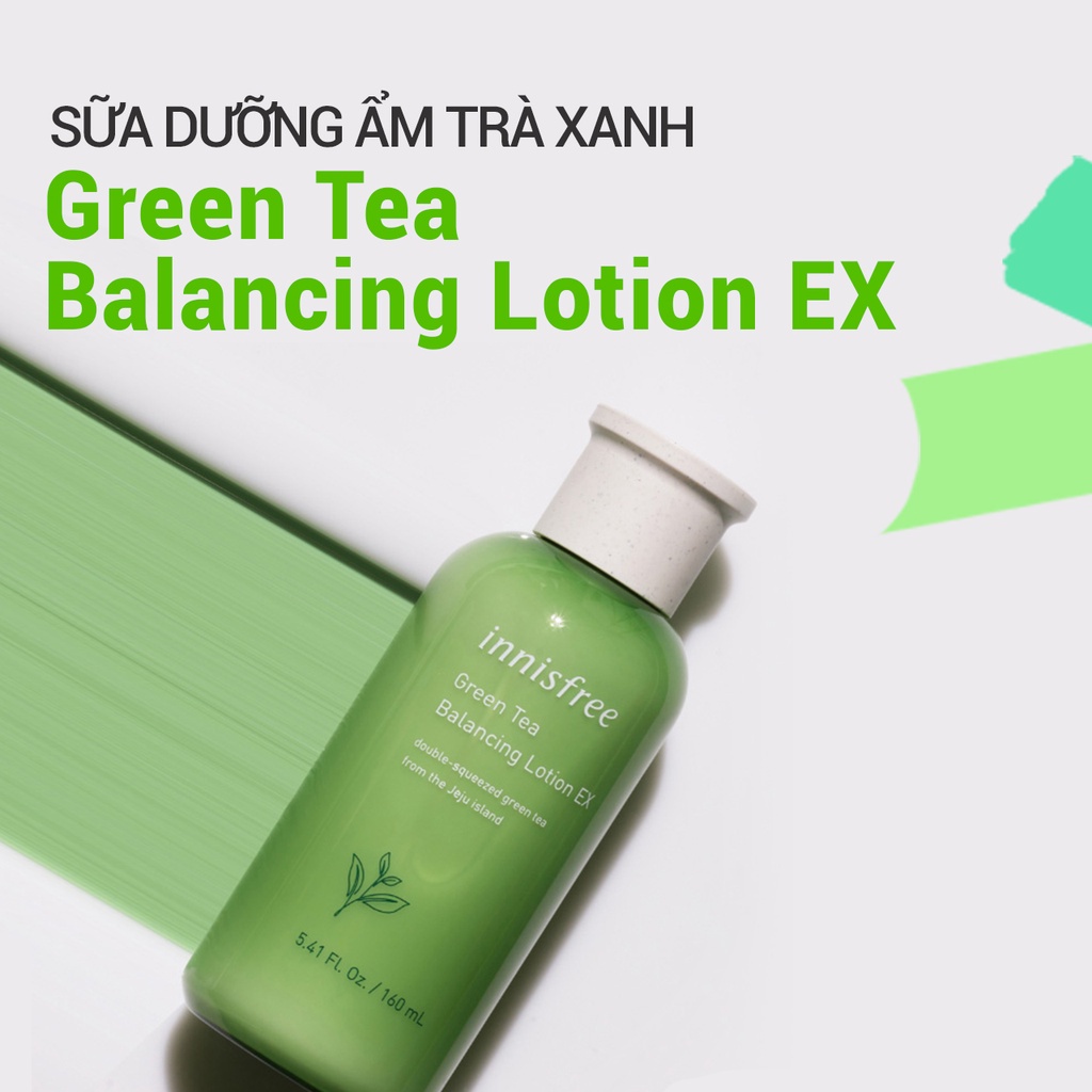 [Mã COSIF05 giảm 10% đơn 400K] Sữa dưỡng ẩm trà xanh innisfree Green Tea Balancing Lotion EX 160ml