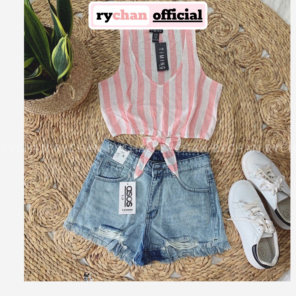 QJ378 - Quần Short Jeans Rách Lai